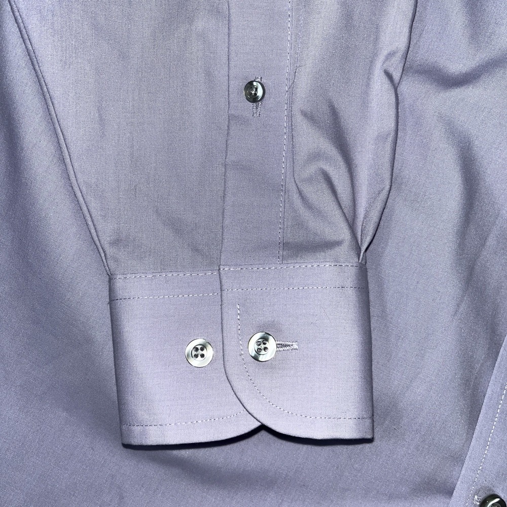 Stafford Super Shirt Performance Dress Shirt 16.5 34/35 Lavender Classic Fit - Picture 2 of 16